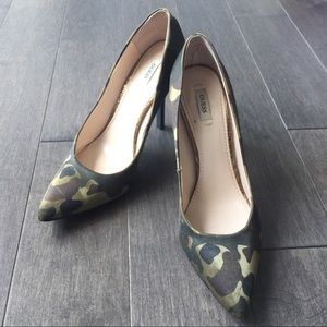 Guess camouflage print stilettos